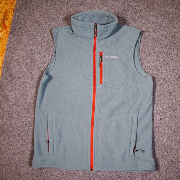 Columbia Fleece Vest Blue Men's Medium - Picture 1 of 6